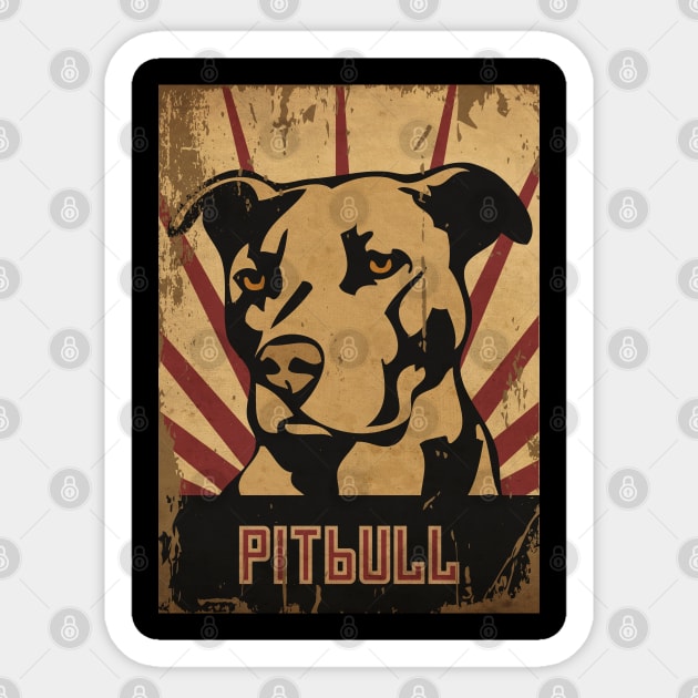 Vintage Pitbull Lover Sticker by CTShirts